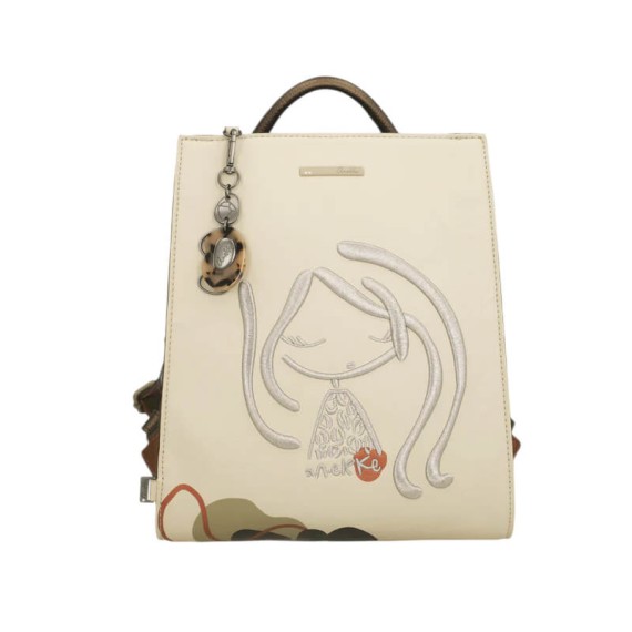 ANEKKE Mochila de Passeio Quadrada Gaia Bege | Ref. 280.42875-273