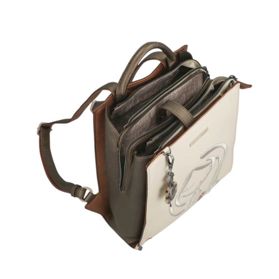 ANEKKE Mochila de Passeio Quadrada Gaia Bege | Ref. 280.42875-273