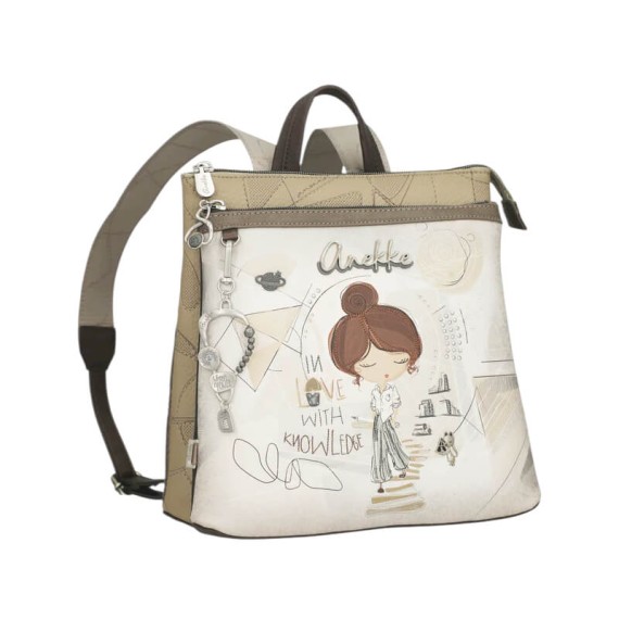 ANEKKE Mochila de Senhora Quadrada Sophia Taupe | Ref. 280.42805-233