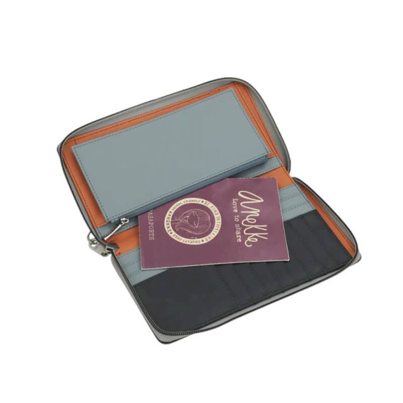 ANEKKE Carteira Passaporte RFID Sophia Bege/Cinza | Ref. 280.42589-002