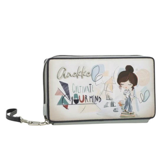 ANEKKE Carteira Passaporte RFID Sophia Bege/Cinza | Ref. 280.42589-002