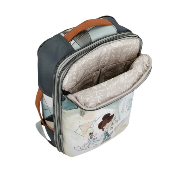 ANEKKE Mochila de Viagem Ryanair Exp. Sophia Cinza/Bege | Ref. 280.42585-012