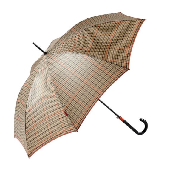 Guarda-Chuva Sra. Comprido Aut. 63/8 EZPELETA Xadrez Laranja | Ref. 104.10720L