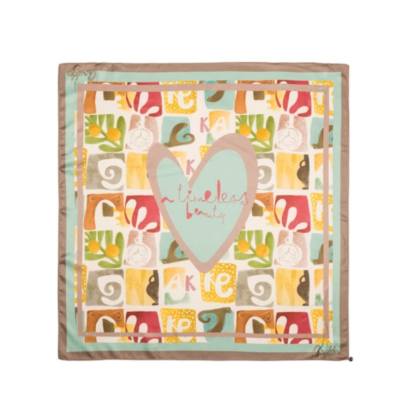 ANEKKE Lenço Quadrado Estampado Amphora Castanho / Azul | Ref. 280.42470-312