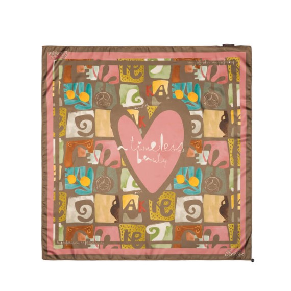 ANEKKE Lenço Quadrado Estampado Amphora Castanho / Rosa | Ref. 280.42470-311