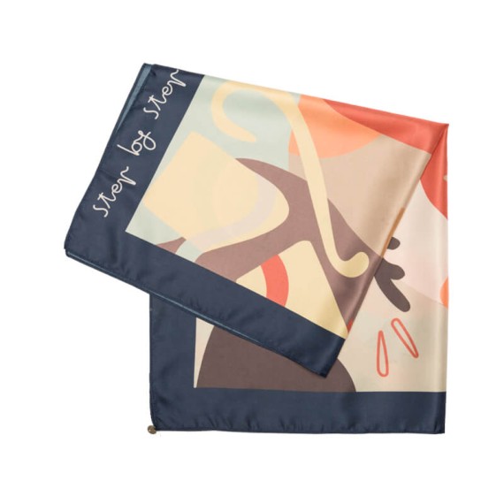ANEKKE Lenço Quadrado Estampado Eikon Azul Escuro | Ref. 280.42470-317