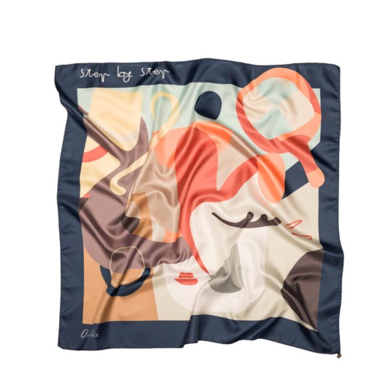 ANEKKE Lenço Quadrado Estampado Eikon Azul Escuro | Ref. 280.42470-317