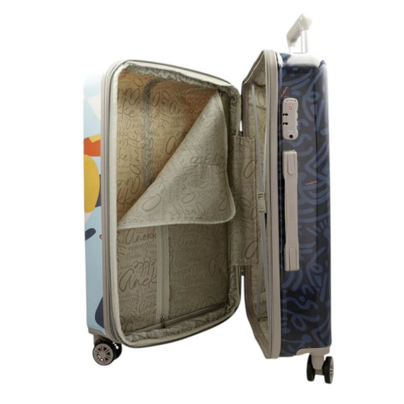 ANEKKE Mala de Viagem Média 67cm 4R Exp. Eikon Azul Escuro | Ref. 280.42574-011