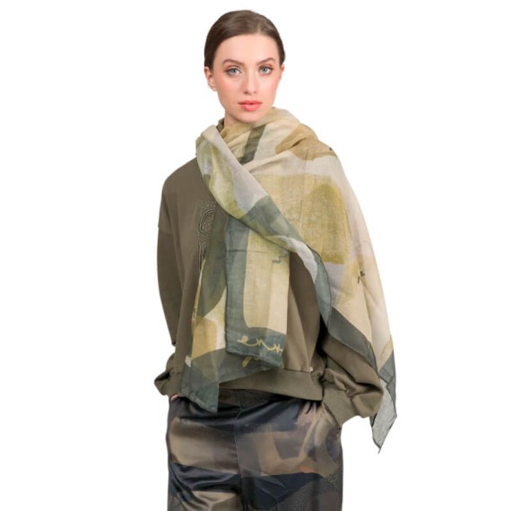 ANEKKE Lenço / Écharpe Estampado Bloom Castanho | Ref. 280.42470-041