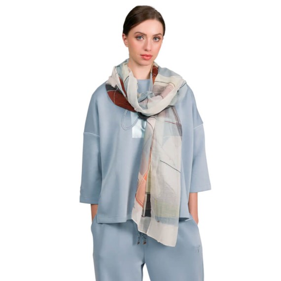 ANEKKE Lenço / Écharpe Estampado Eikon Cinza / Azul | Ref. 280.42480-052