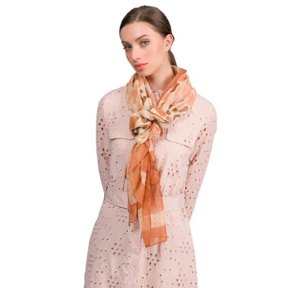 ANEKKE Lenço / Écharpe Estampado Gaia Bege / Laranja | Ref. 280.42480-062