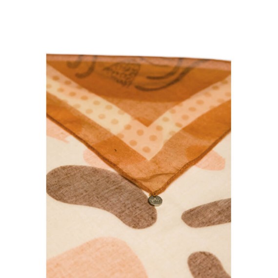 ANEKKE Lenço / Écharpe Estampado Gaia Bege / Laranja | Ref. 280.42480-062