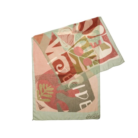 ANEKKE Lenço / Écharpe Estampado Muse Verde Água | Ref. 280.42470-031