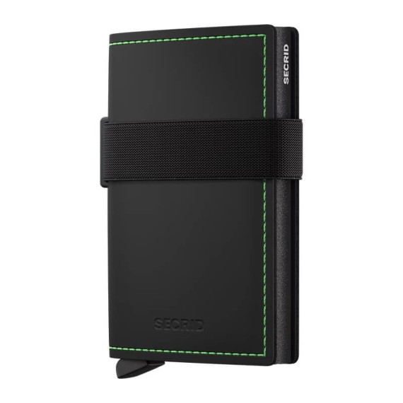 Carteira SECRID Bandwallet Matte Black-Green | Ref. 297.BMA-BG