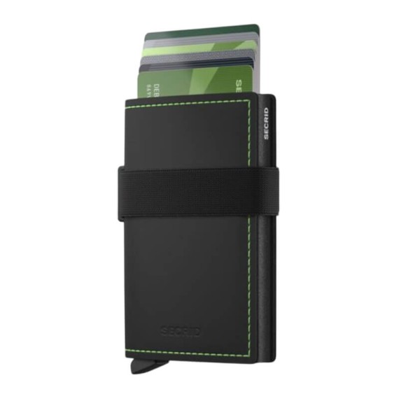 Carteira SECRID Bandwallet Matte Black-Green | Ref. 297.BMA-BG