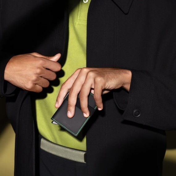 Carteira SECRID Bandwallet Matte Black-Green | Ref. 297.BMA-BG