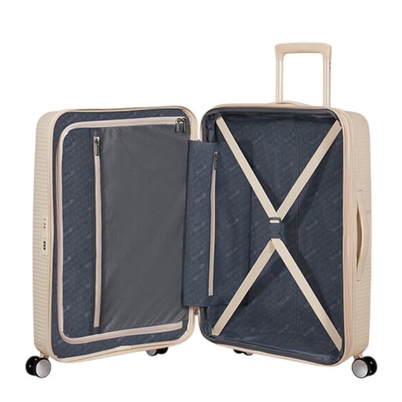 AT Mala de Viagem Média 67cm 4R Exp. SoundBox Areia de Coco | Ref. 92.88473-A936