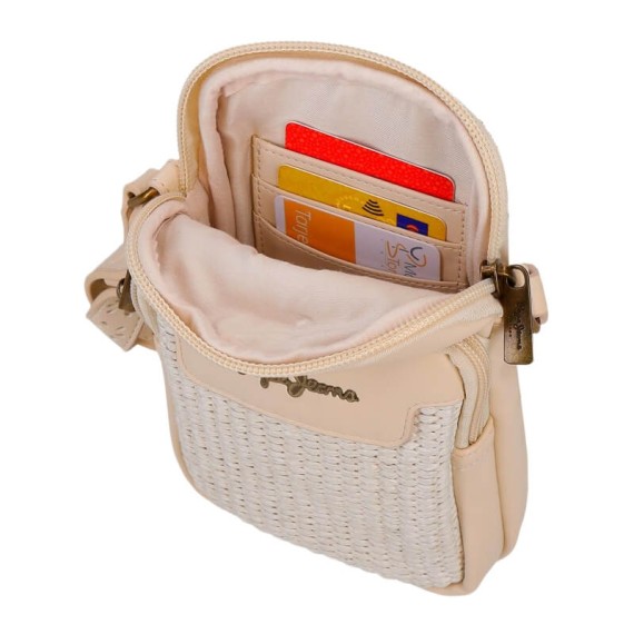 Bolsa de Tiracolo Porta Telemóvel PEPE JEANS Clara Bege | Ref. 186.7395241