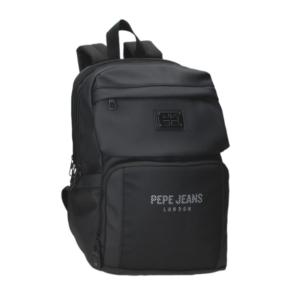 Mochila para Portátil 13.3" Adap. 2C PEPE JEANS Durham Preta | Ref. 186.7292041