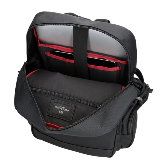 Mochila para Portátil 15" Adapt. PEPE JEANS Dorking Preta | Ref. 186.7462741