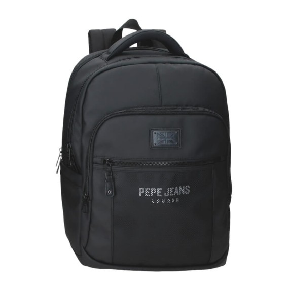 Mochila para Portátil 15.6" Adap. 2C PEPE JEANS Durham Preta, Modelo: Mochila 42cm 2C Adap.