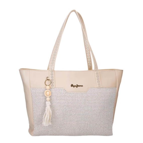 Saco de Ombro para Portátil/Tablet PEPE JEANS Clara Bege | Ref. 186.7397541