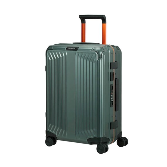 SAMSONITE Mala de Cabine 55cm 4R Lite-Box Alu Verde / Laranja | Ref. 92.122705-A806