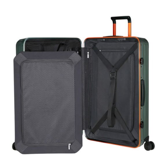 SAMSONITE Mala de Viagem Grande 76cm Lite-Box Alu Verde / Laranja | Ref. 92.122707-A806