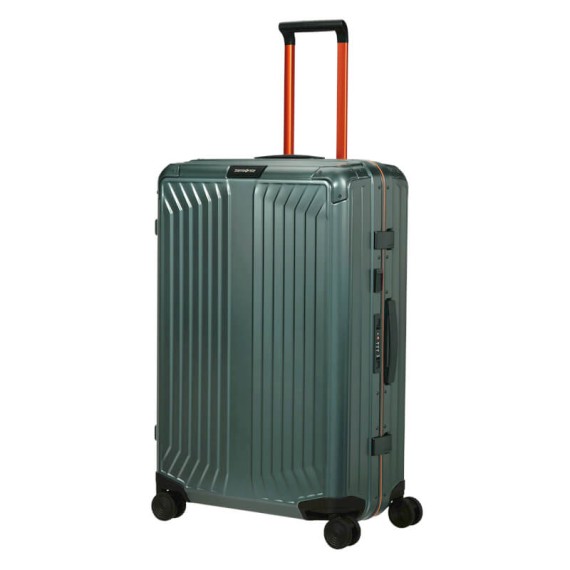 SAMSONITE Mala de Viagem Grande 76cm Lite-Box Alu Verde / Laranja | Ref. 92.122707-A806