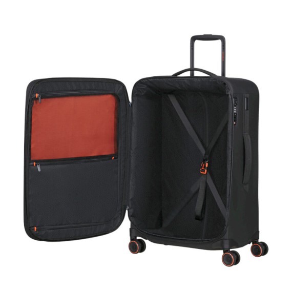 SAMSONITE Mala Viagem / Trolley Médio 67cm 4R Exp Glazed Preta | Ref. 92.159766-1041