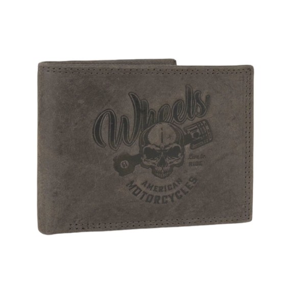 JASLEN Carteira Horizontal c/ Porta-Moedas Wheels Castanha | Ref. 237.20860103