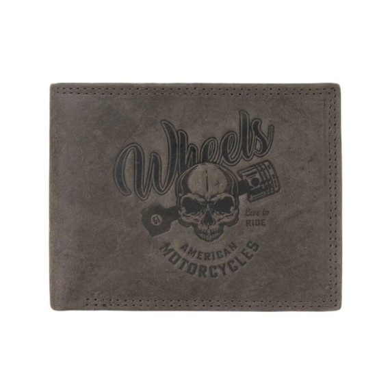 JASLEN Carteira Horizontal c/ Porta-Moedas Wheels Castanha | Ref. 237.20860103