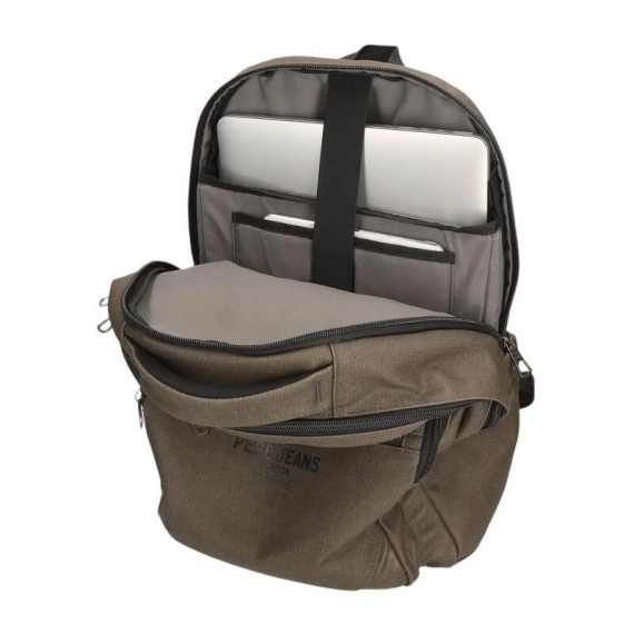 Mochila para Portátil e Tablet 2C Adap. PEPE JEANS Berwick Caqui | Ref. 186.7472542