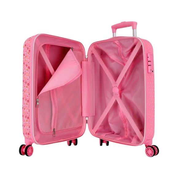 Mala de Cabine / Trolley 55cm 4R PEPE JEANS Alenka Rosa | Ref. 186.6711723