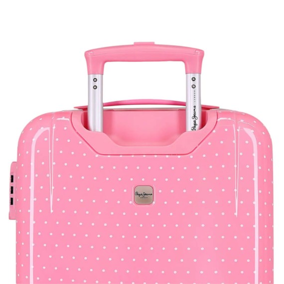 Mala de Cabine / Trolley 55cm 4R PEPE JEANS Alenka Rosa | Ref. 186.6711723