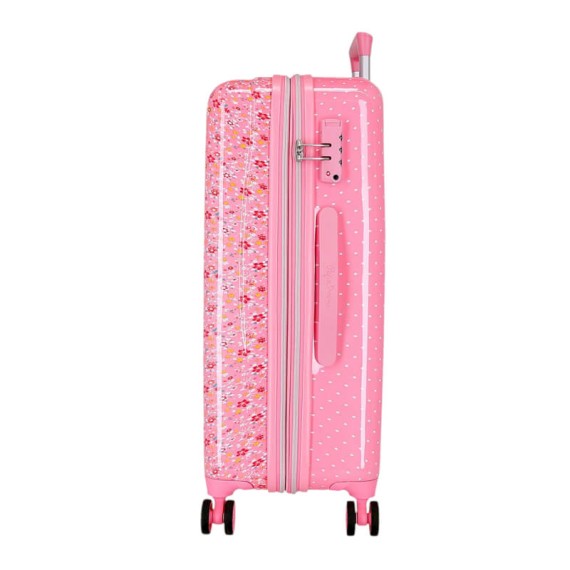 Mala de Viagem / Trolley Médio 65cm 4R Exp PEPE JEANS Alenka Rosa | Ref. 186.6711823