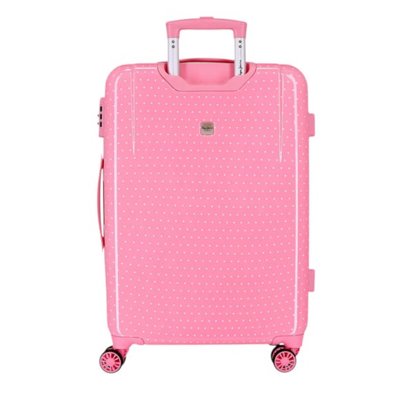 Mala de Viagem / Trolley Médio 65cm 4R Exp PEPE JEANS Alenka Rosa | Ref. 186.6711823