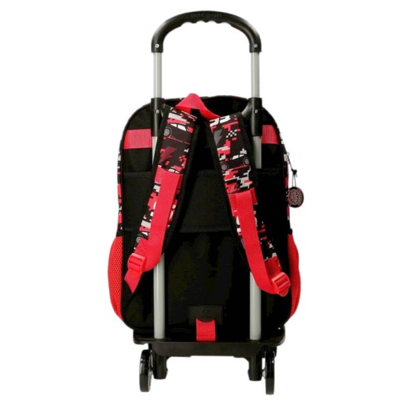 Mochila Escolar 40cm Adap. c/ Carro CARS McQueen Red Vermelha | Ref. 186.42123V1