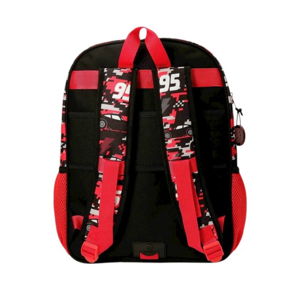 Mochila Escolar 40cm Adap. CARS McQueen Red Vermelha | Ref. 186.42123F1