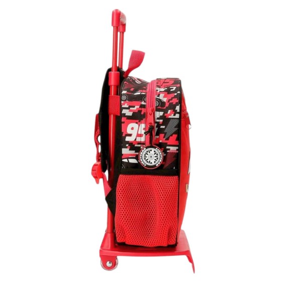 Mochila Pré-Escolar 28cm Adap. c/ Carro CARS McQueen Red Vermelha | Ref. 186.42121V1