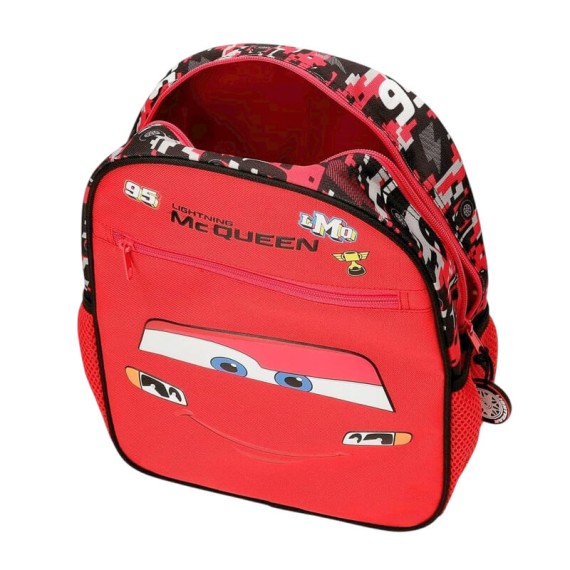 Mochila Pré-Escolar 33cm Adap. c/ Carro CARS McQueen Red Vermelha | Ref. 186.42122V1