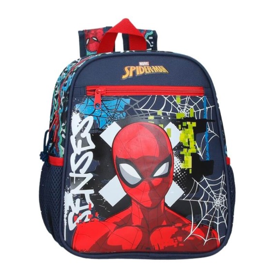 Mochila Pré-Escolar Adap. 28Cm Gravity of SPIDERMAN Azul Marinho | Ref. 186.42621F1