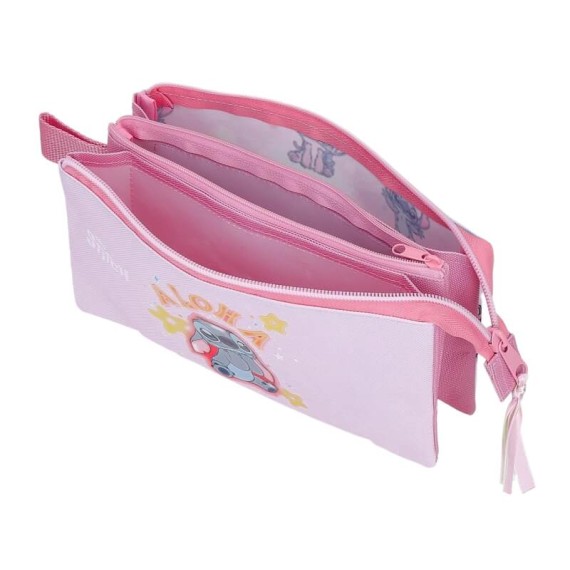Estojo Escolar Triplo STITCH You & Me Malva, Modelo: Estojo Triplo, Cor: Malva, 4 image