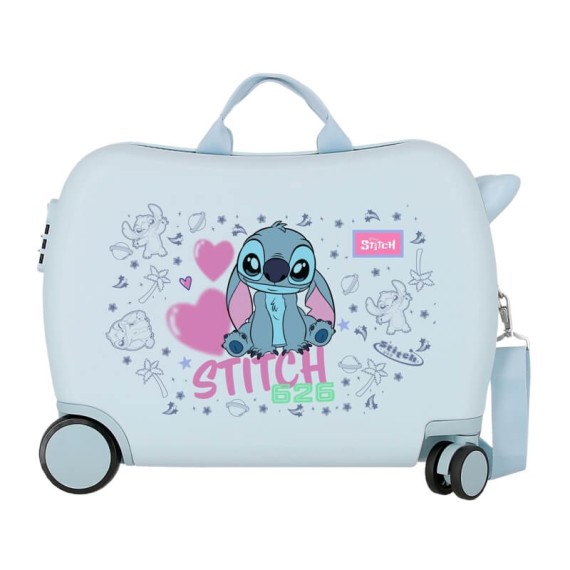 Mala Infantil ABS 50cm 4R STITCH Hearts Azul Claro | Ref. 186.3299841