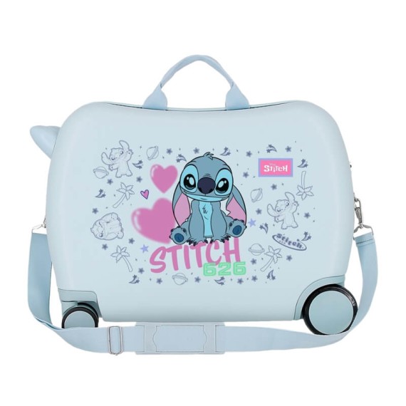 Mala Infantil ABS 50cm 4R STITCH Hearts Azul Claro | Ref. 186.3299841