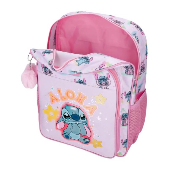 Mochila Escolar Adap. 40Cm STITCH You & Me Malva, Modelo: Mochila 40cm Adap., Cor: Malva, 4 image
