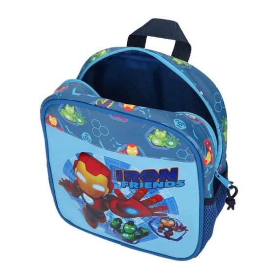Mochila Pré-Escolar Adap. 25Cm IRON MAN Friends Azul | Ref. 186.43720F1
