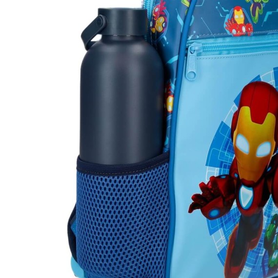 Mochila Pré-Escolar Adap. 33Cm IRON MAN Friends Azul 186.43722F1
