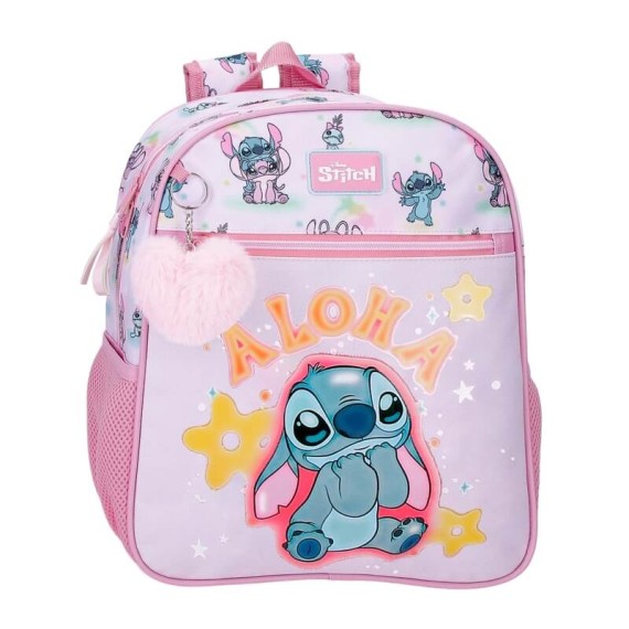 Mochila Pré-Escolar Adap. 33Cm STITCH You & Me Malva, Modelo: Mochila 33cm Adap., Cor: Malva