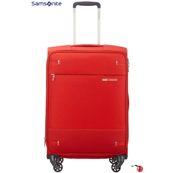 SAMSONITE Mala de Viagem / Trolley Médio 66cm 4 Rodas Exp. Base Boost Vermelha | Ref. 9238N00400